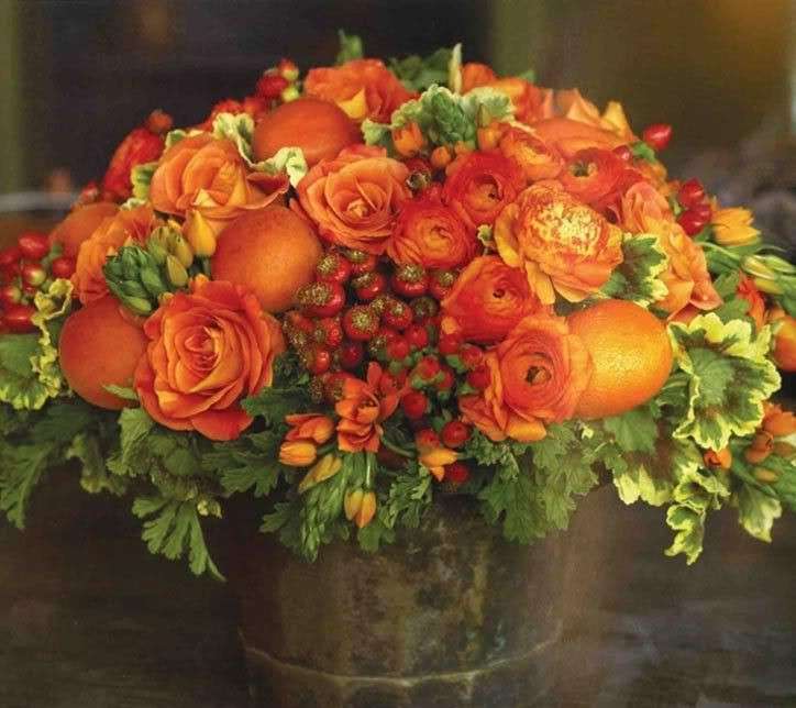 Decorating with fruits.