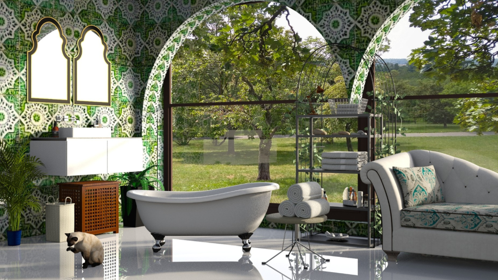 Decorating the Bathroom with Green Colour