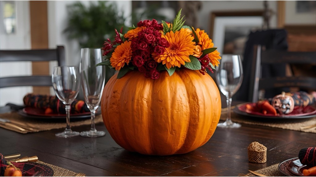 Pumpkin-Shaped Centerpiece for&nbsp;Halloween